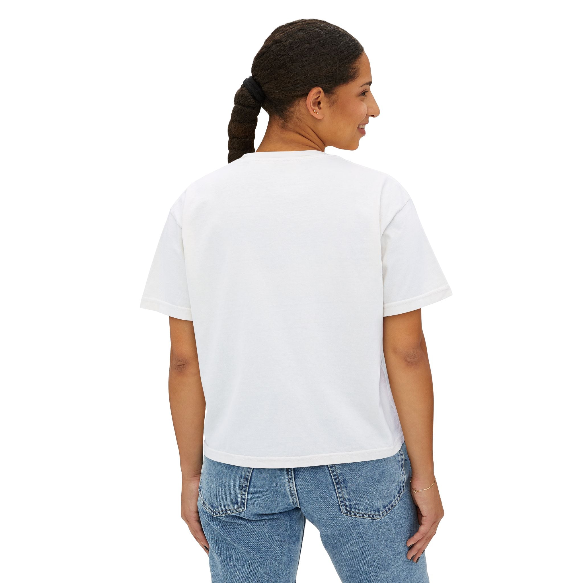 Leopard Kiss Boxy Tee — Women's Graphic Cropped T-Shirt