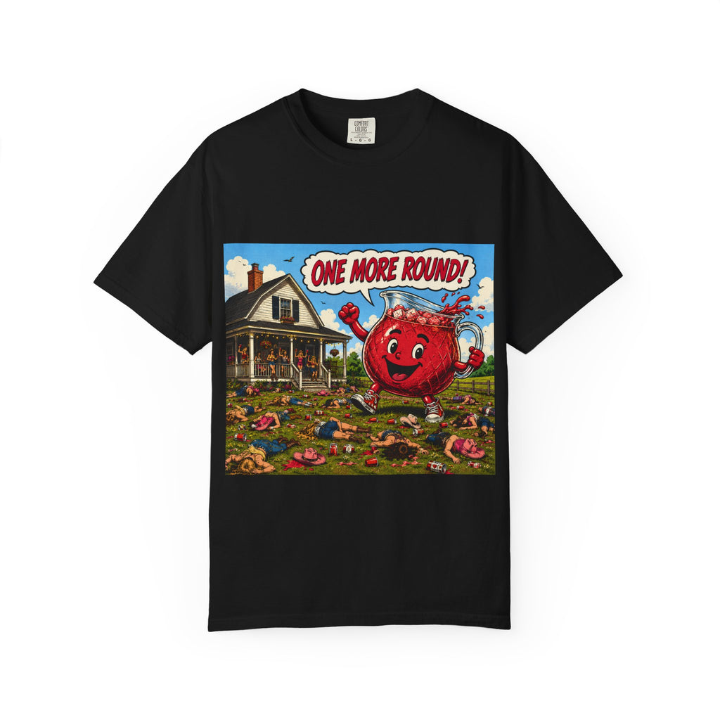T-Shirt — ‘One More Round!’ Vintage Kool-Aid-Style Party Graphic