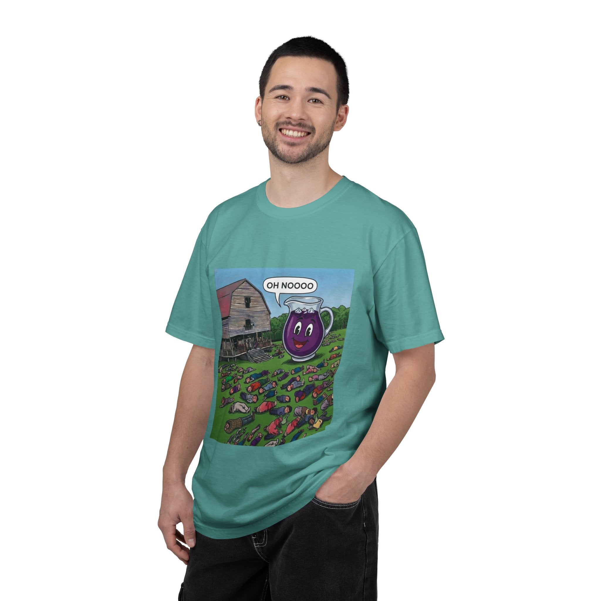 Vintage Farmyard Tee — 'Oh Noooo' Grape Mug Comic T-Shirt
