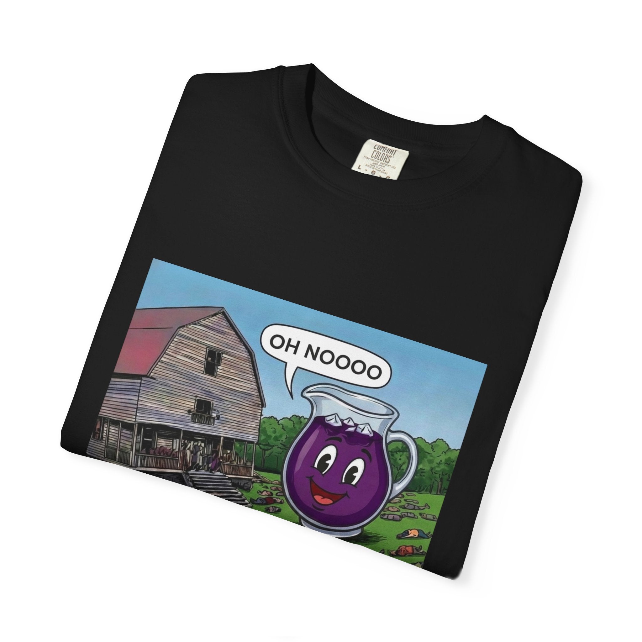 Vintage Farmyard Tee — 'Oh Noooo' Grape Mug Comic T-Shirt