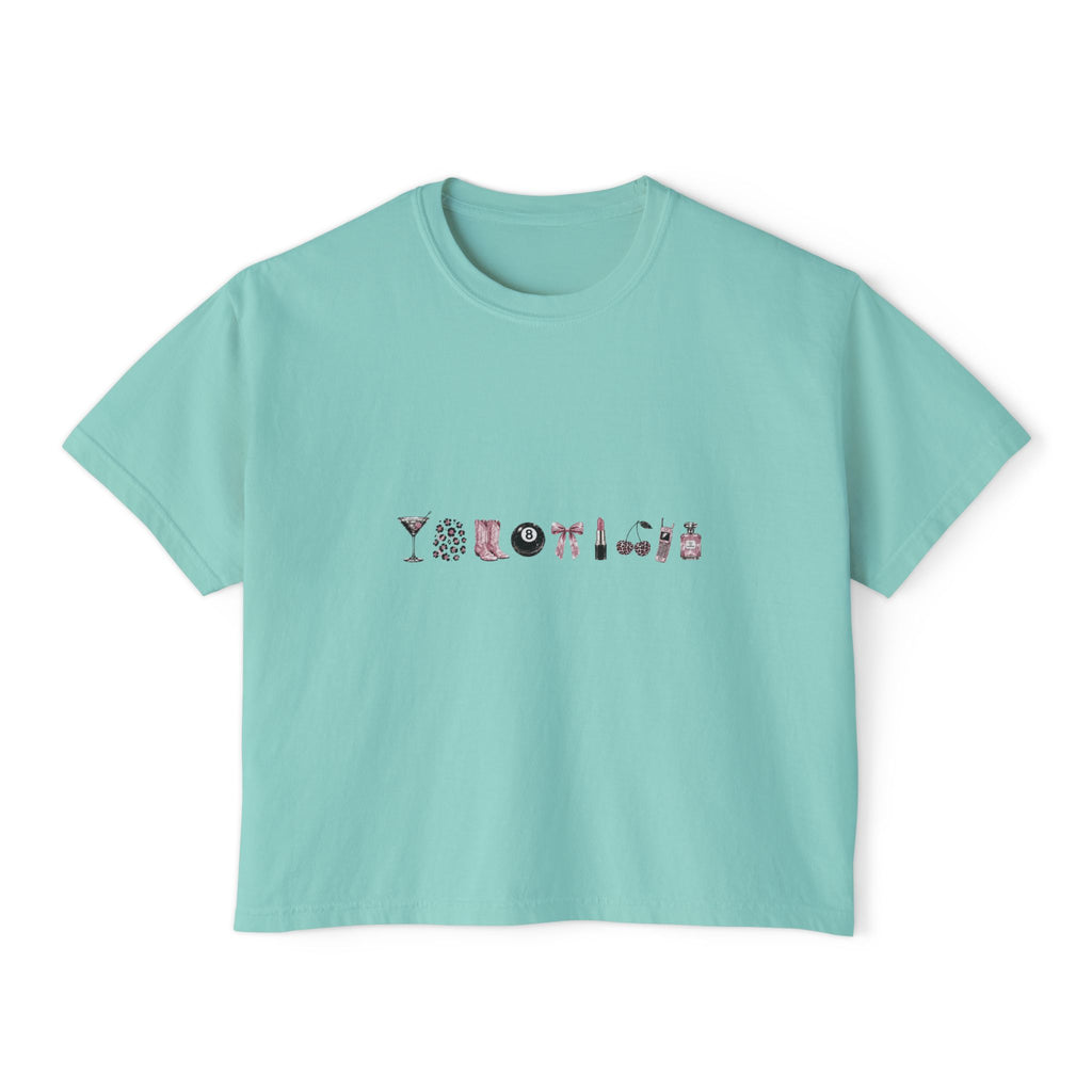 Minimalist Icon Boxy Tee — Cute Graphic Women's Crop T-Shirt