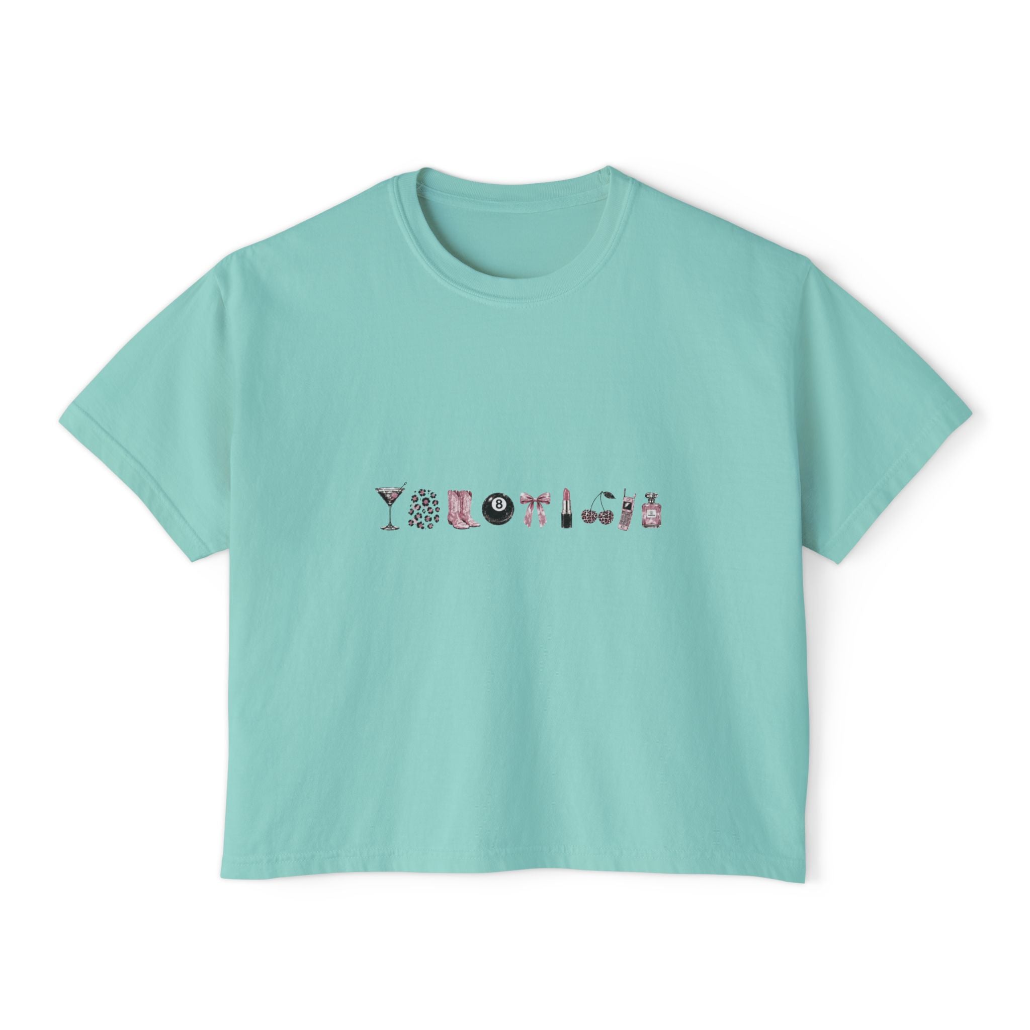 Minimalist Icon Boxy Tee — Cute Graphic Women's Crop T-Shirt