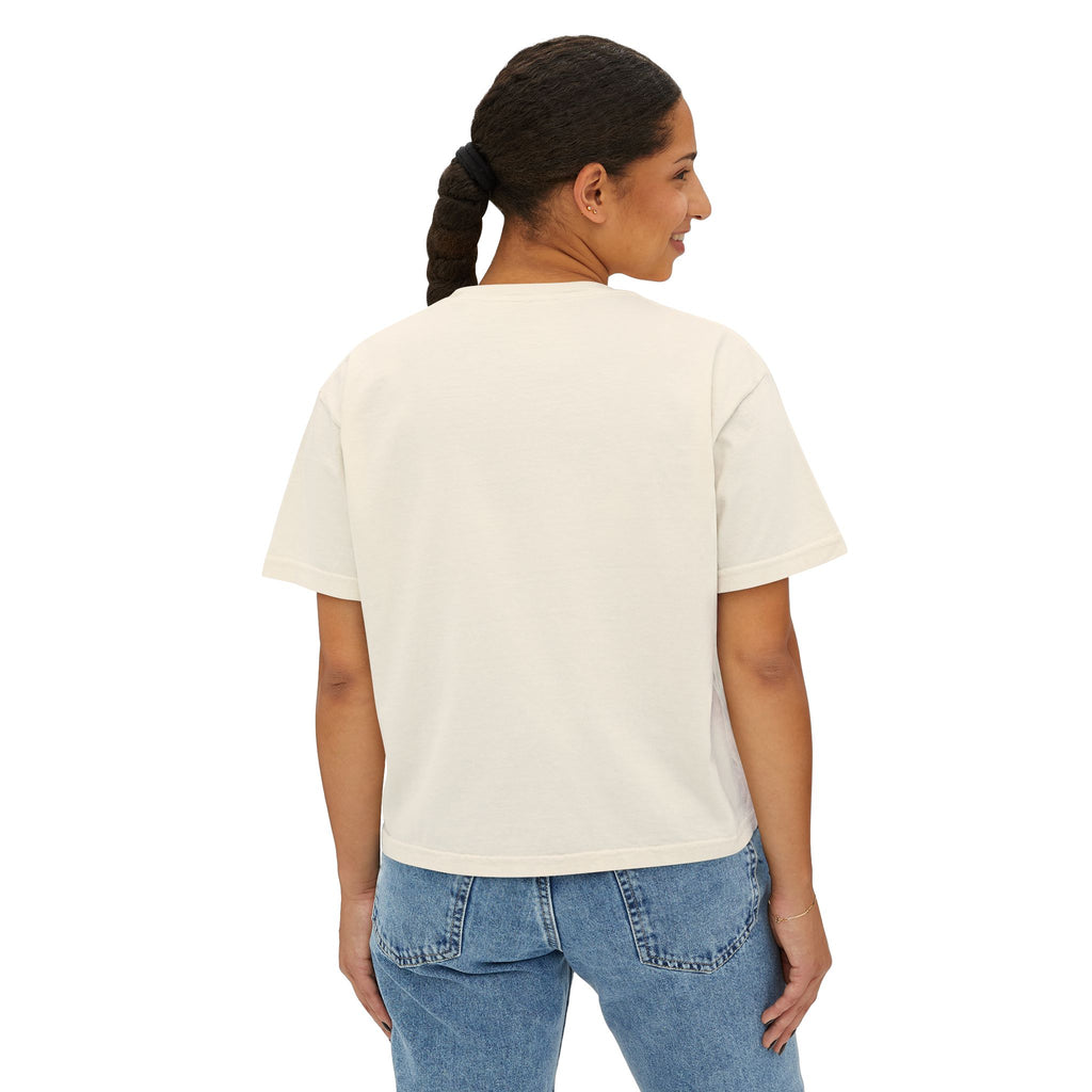 Minimalist Icon Boxy Tee — Cute Graphic Women's Crop T-Shirt
