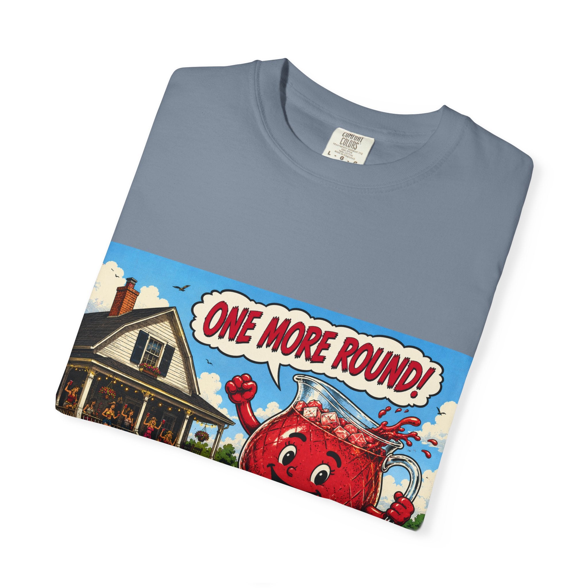 T-Shirt — ‘One More Round!’ Vintage Kool-Aid-Style Party Graphic