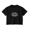 Leopard Kiss Boxy Tee — Women's Graphic Cropped T-Shirt