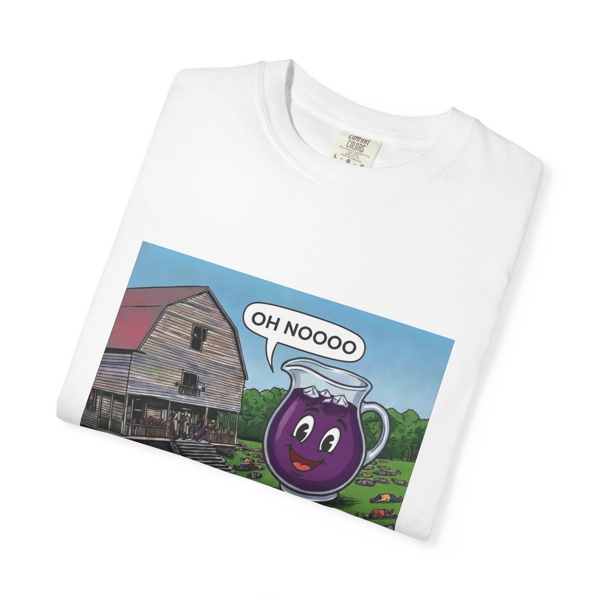Vintage Farmyard Tee — 'Oh Noooo' Grape Mug Comic T-Shirt