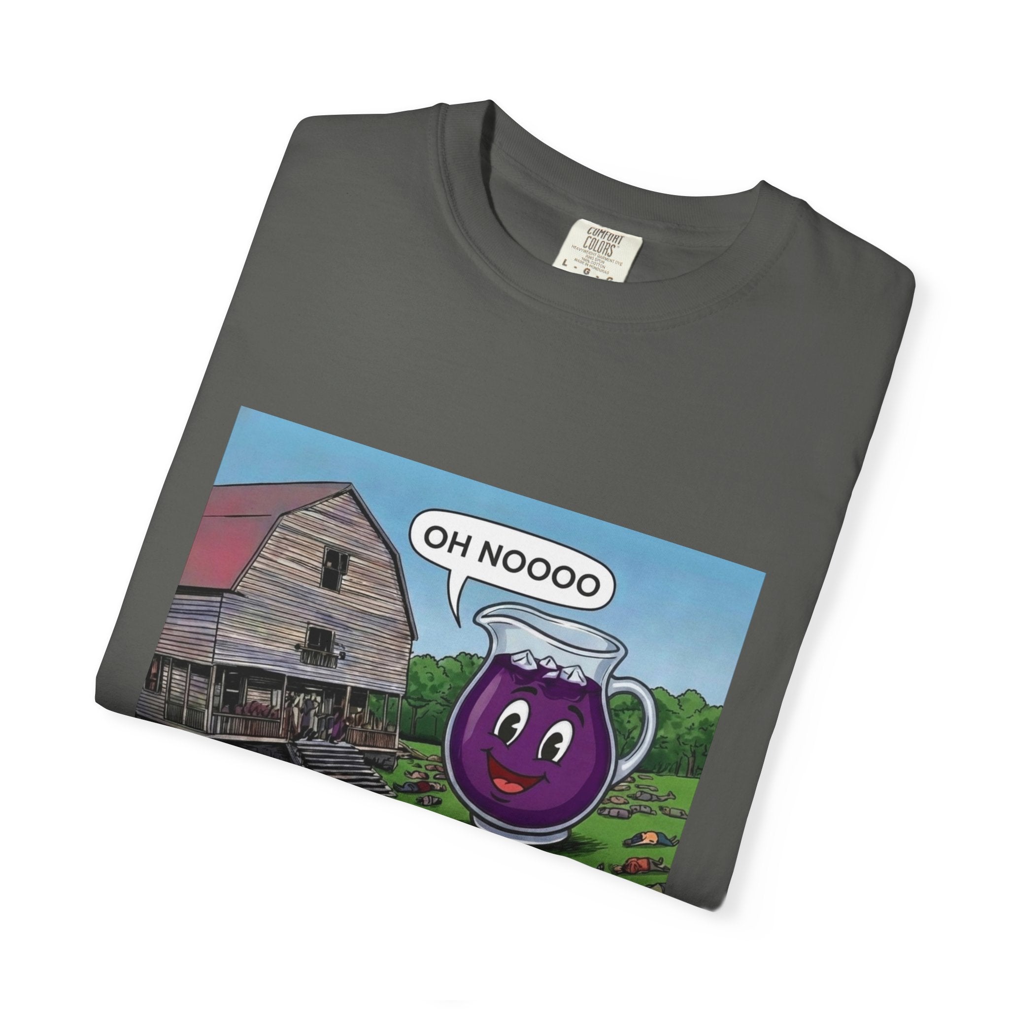 Vintage Farmyard Tee — 'Oh Noooo' Grape Mug Comic T-Shirt