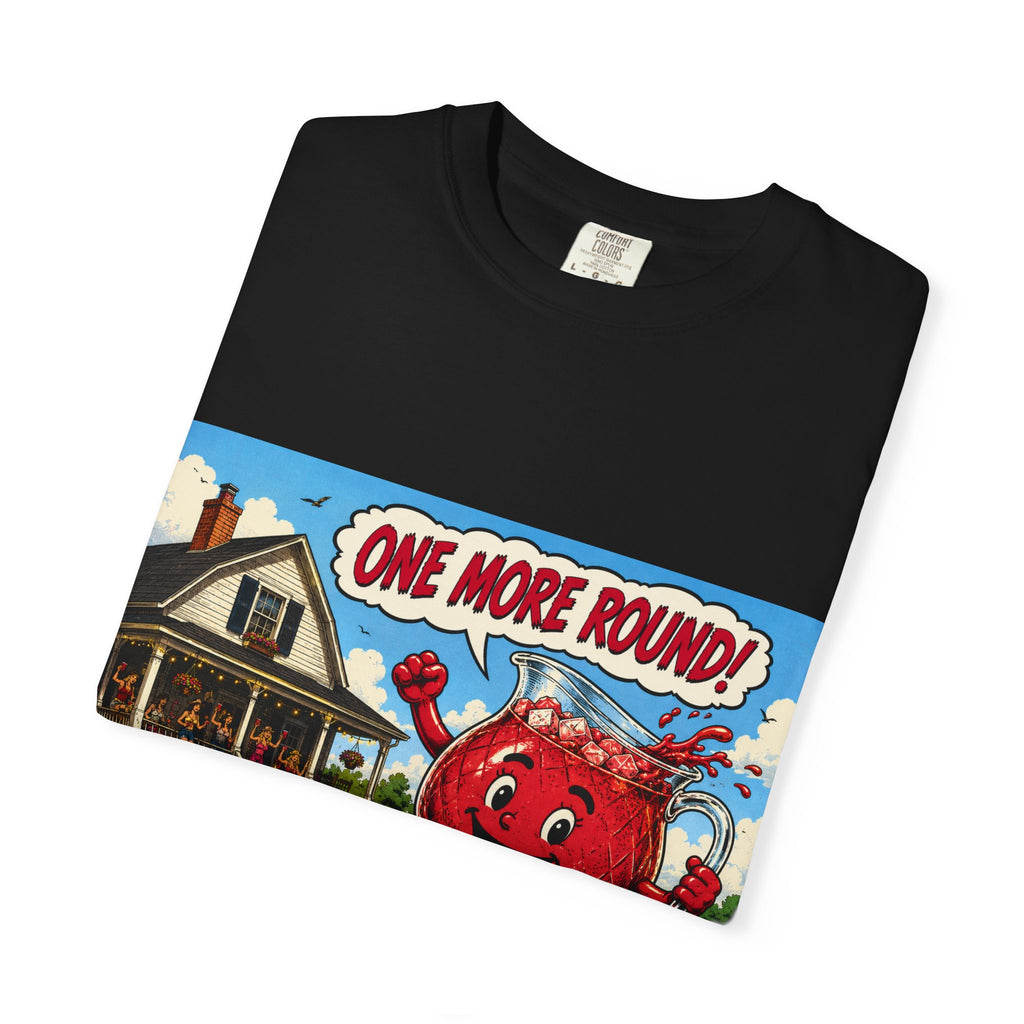 T-Shirt — ‘One More Round!’ Vintage Kool-Aid-Style Party Graphic
