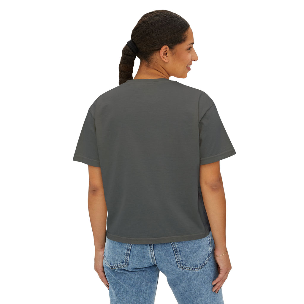 Minimalist Icon Boxy Tee — Cute Graphic Women's Crop T-Shirt