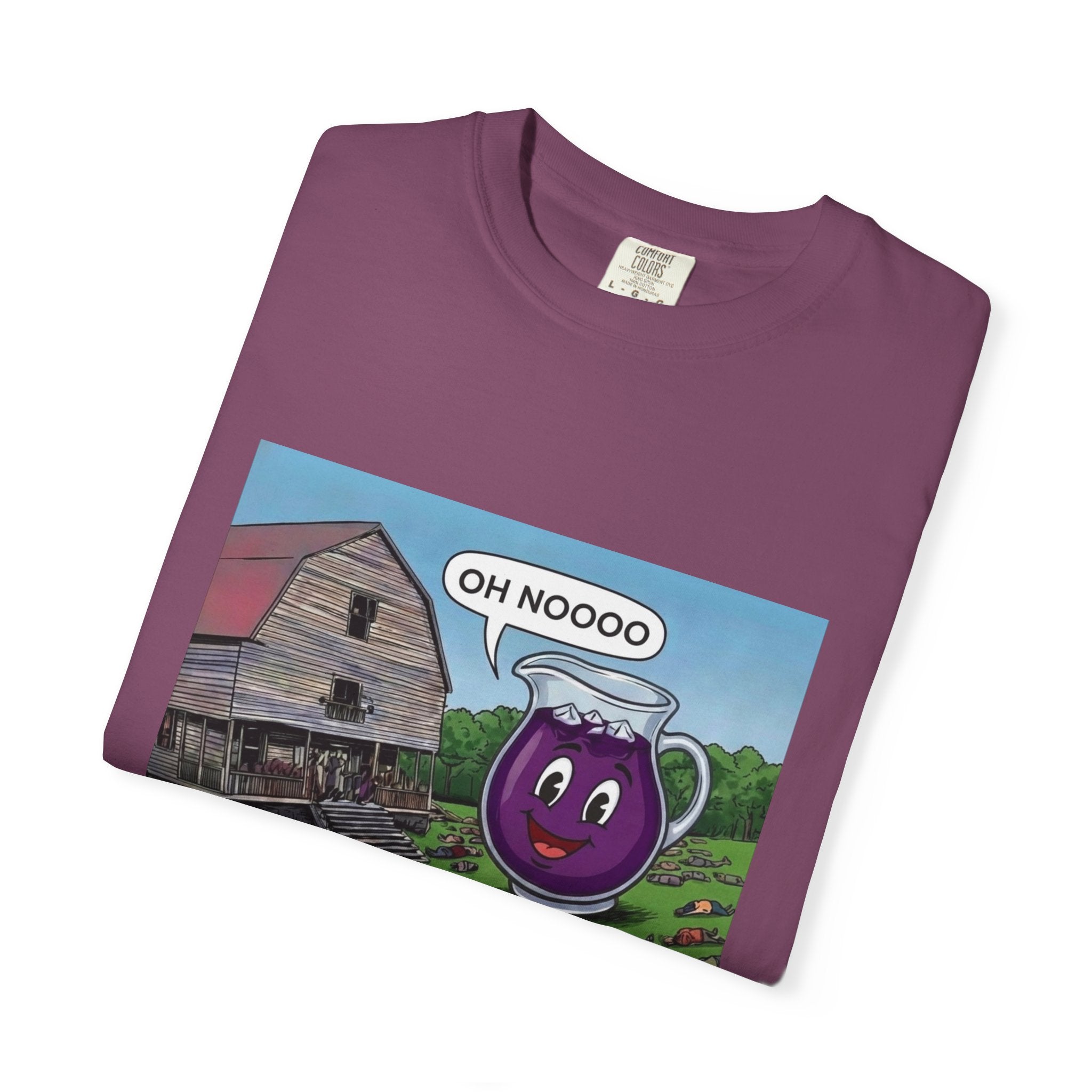 Vintage Farmyard Tee — 'Oh Noooo' Grape Mug Comic T-Shirt