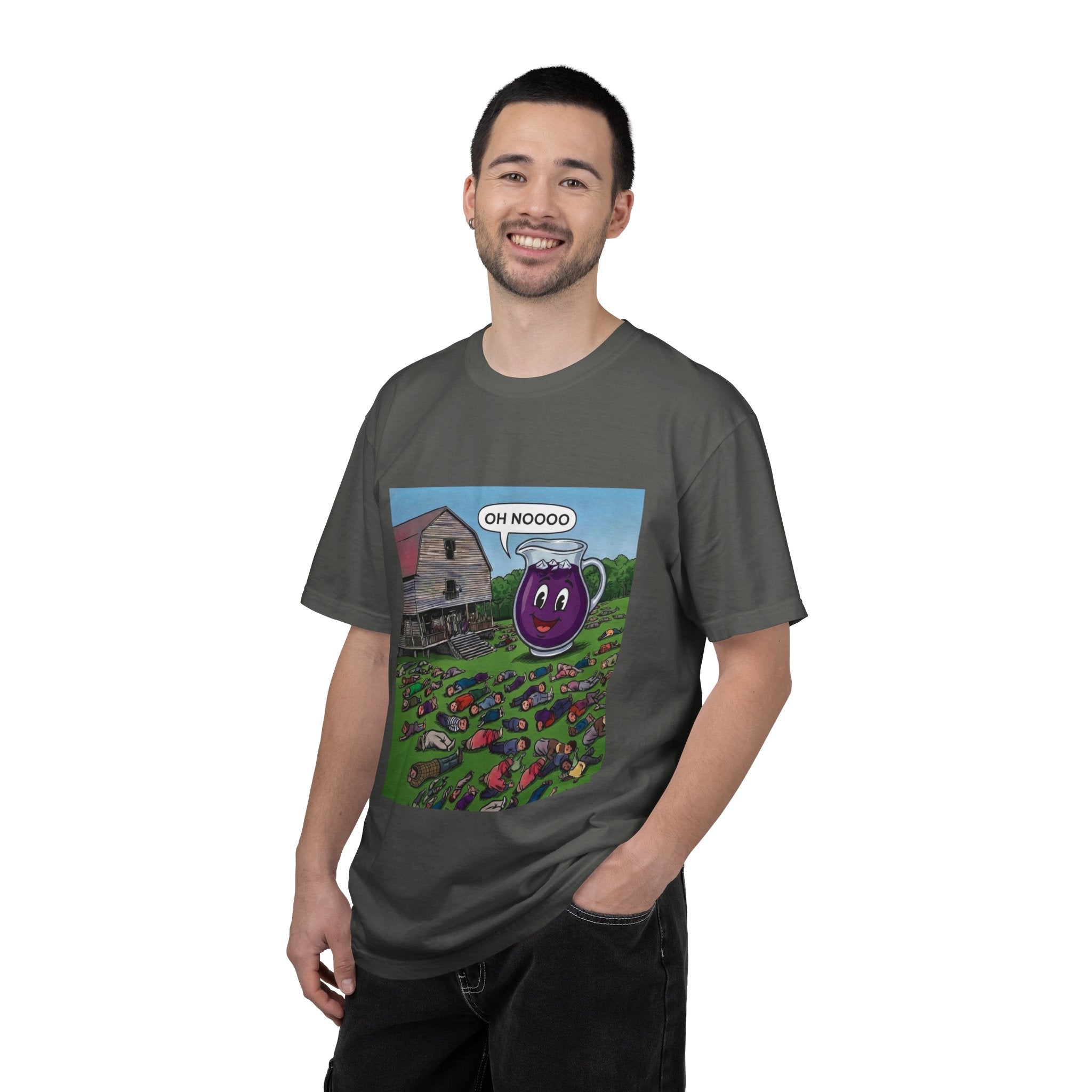 Vintage Farmyard Tee — 'Oh Noooo' Grape Mug Comic T-Shirt