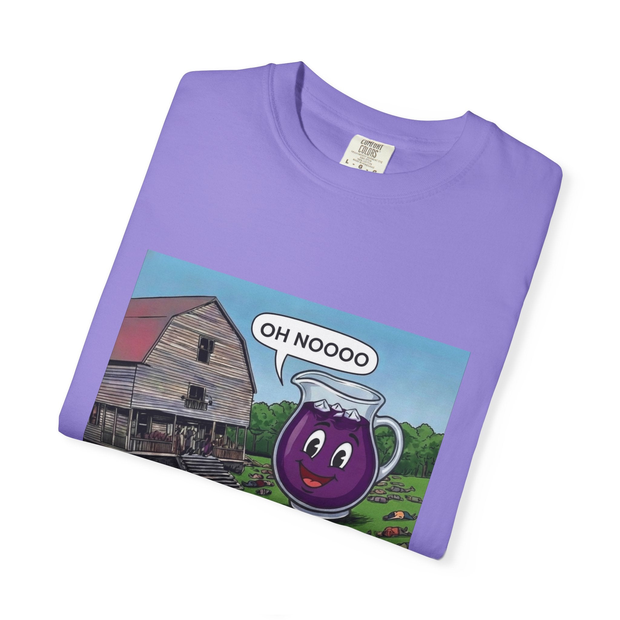 Vintage Farmyard Tee — 'Oh Noooo' Grape Mug Comic T-Shirt