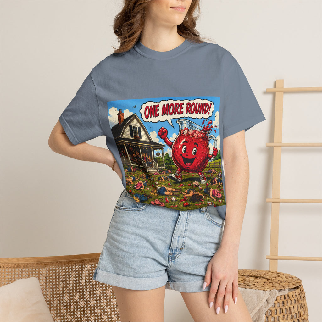 T-Shirt — ‘One More Round!’ Vintage Kool-Aid-Style Party Graphic