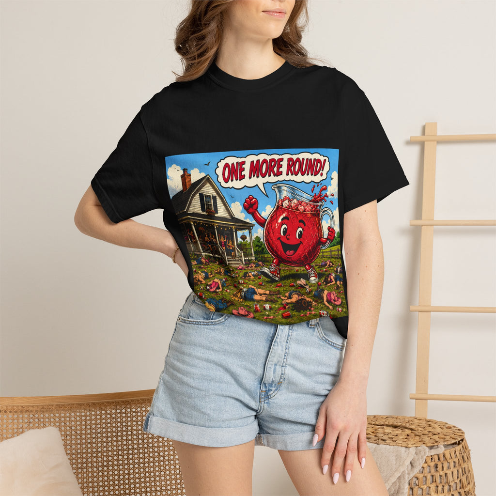 T-Shirt — ‘One More Round!’ Vintage Kool-Aid-Style Party Graphic