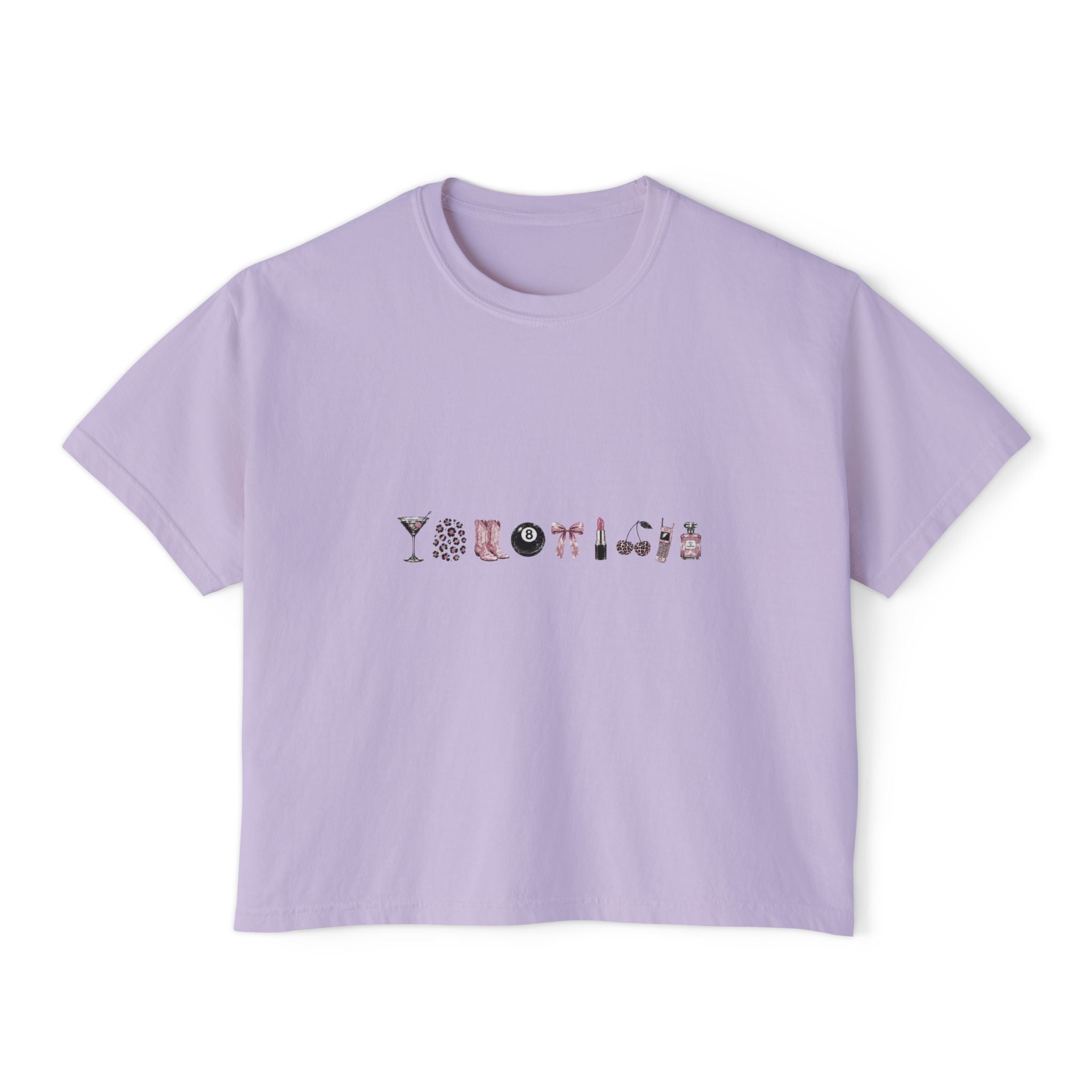 Minimalist Icon Boxy Tee — Cute Graphic Women's Crop T-Shirt