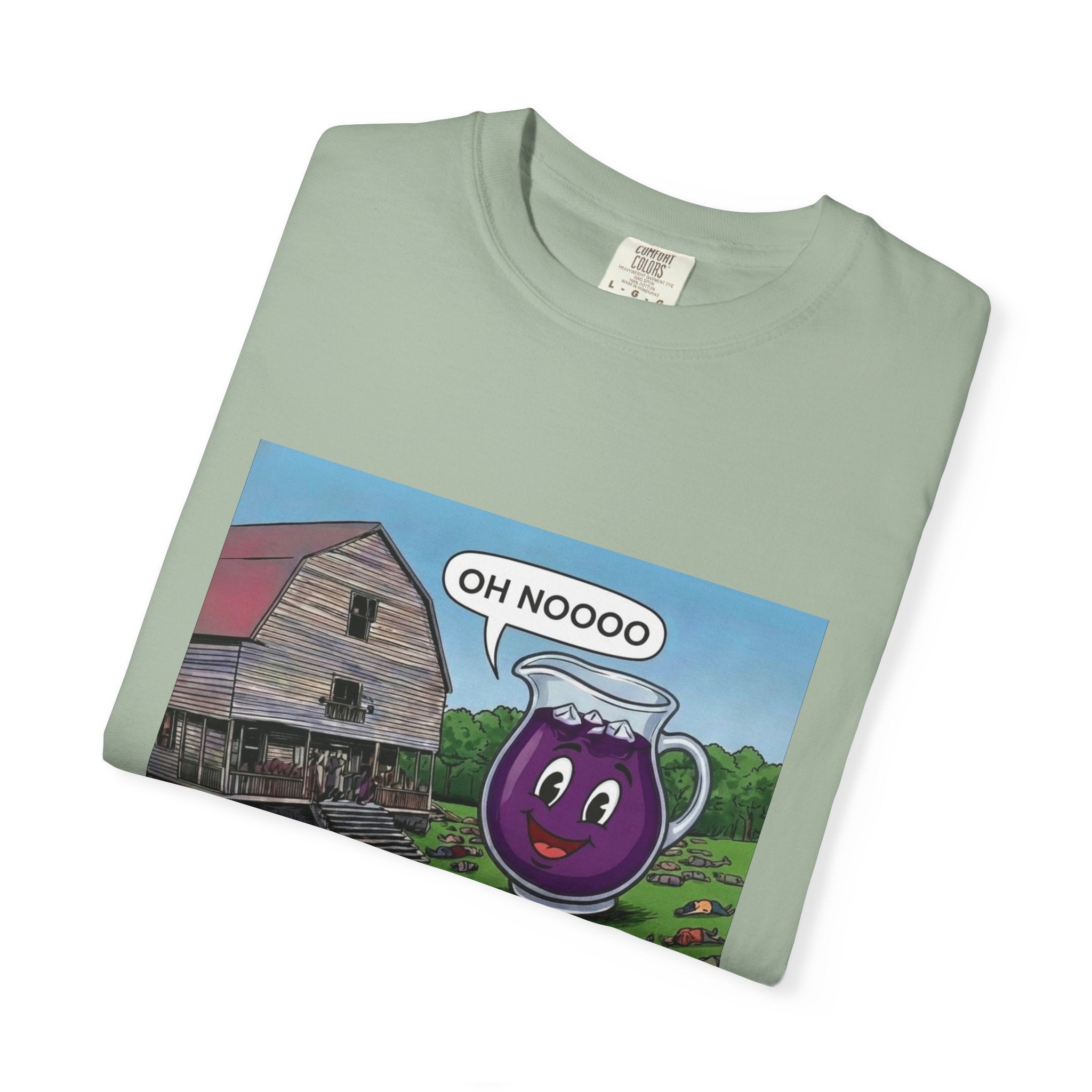 Vintage Farmyard Tee — 'Oh Noooo' Grape Mug Comic T-Shirt
