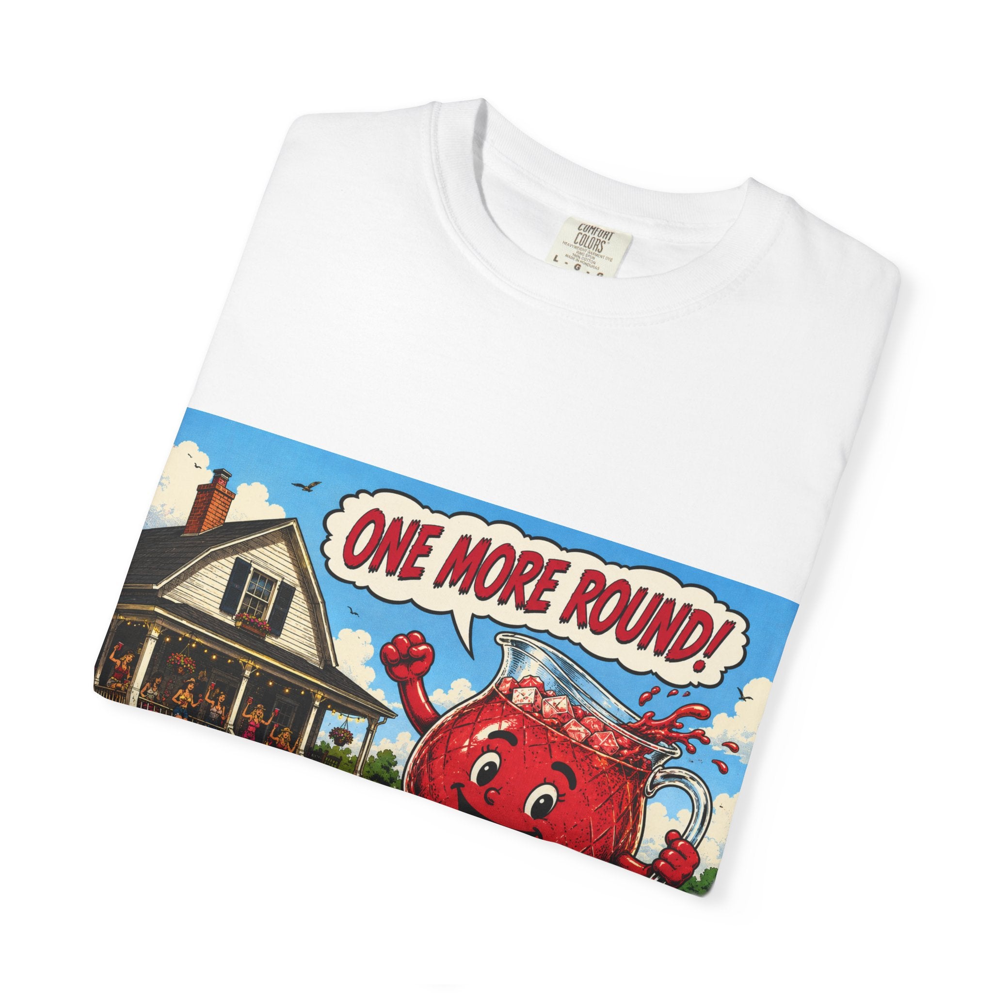 T-Shirt — ‘One More Round!’ Vintage Kool-Aid-Style Party Graphic