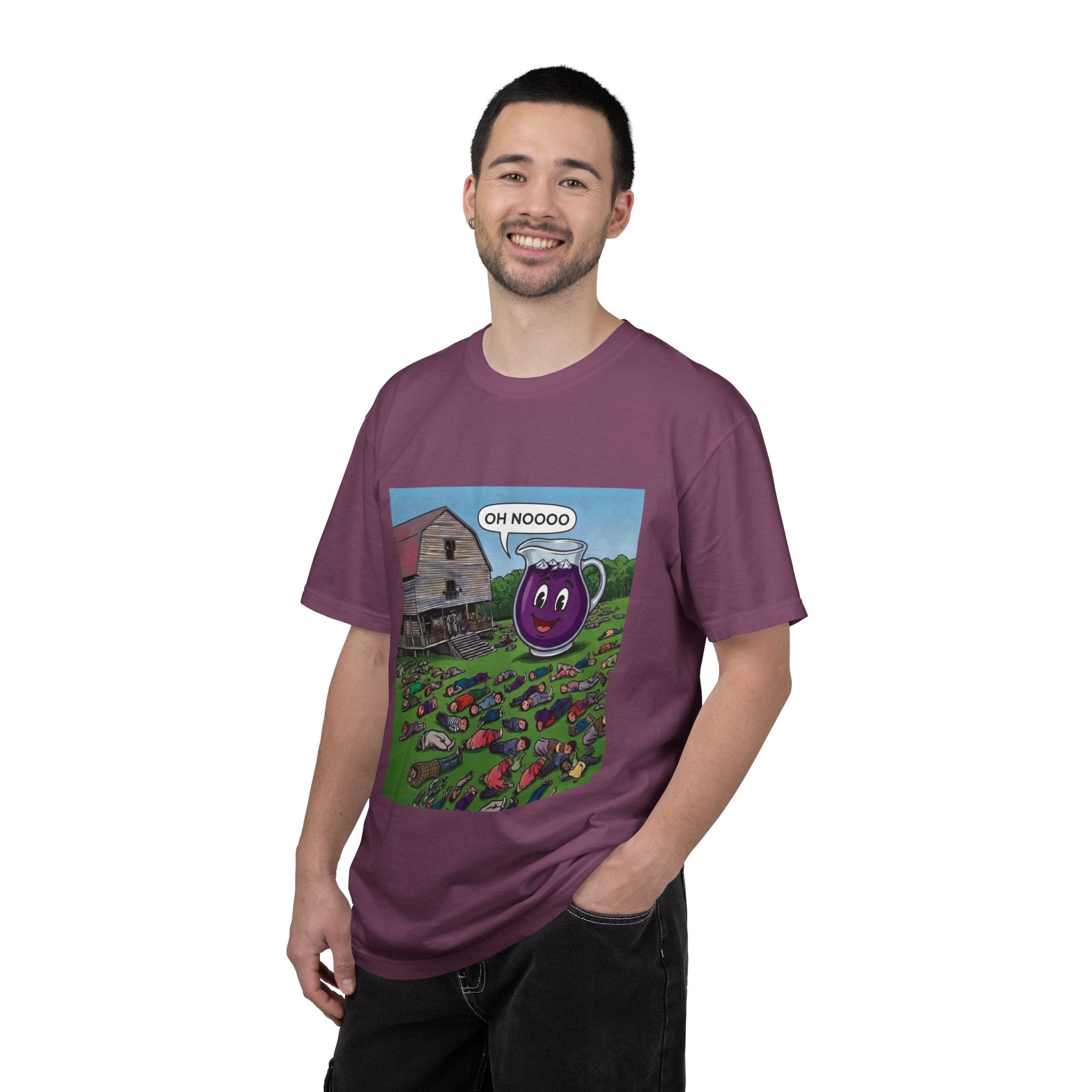 Vintage Farmyard Tee — 'Oh Noooo' Grape Mug Comic T-Shirt