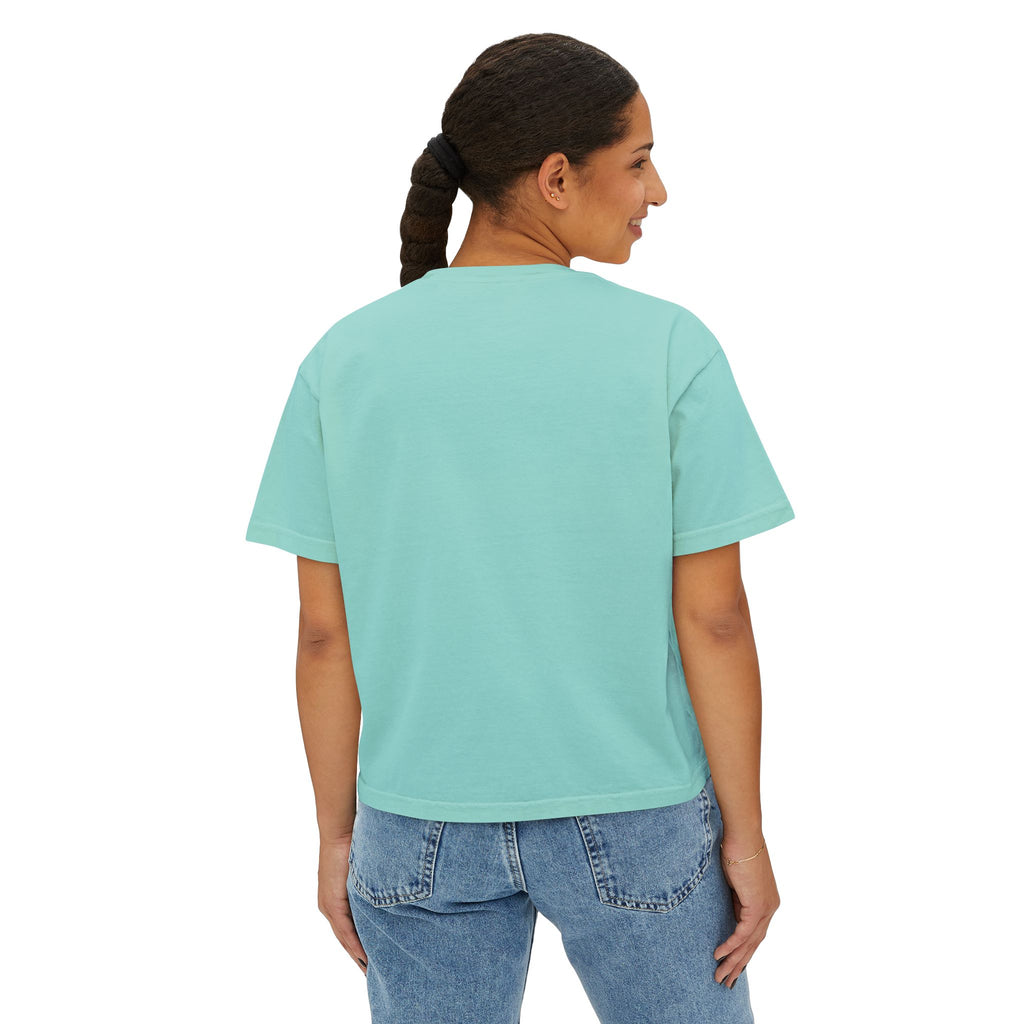 Minimalist Icon Boxy Tee — Cute Graphic Women's Crop T-Shirt
