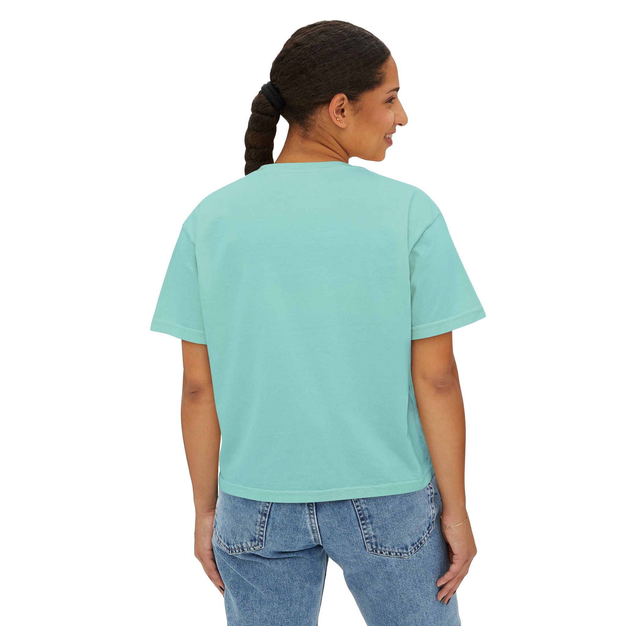 Minimalist Icon Boxy Tee — Cute Graphic Women's Crop T-Shirt