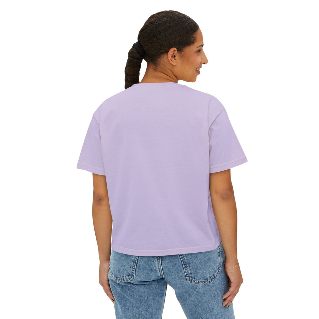 Minimalist Icon Boxy Tee — Cute Graphic Women's Crop T-Shirt