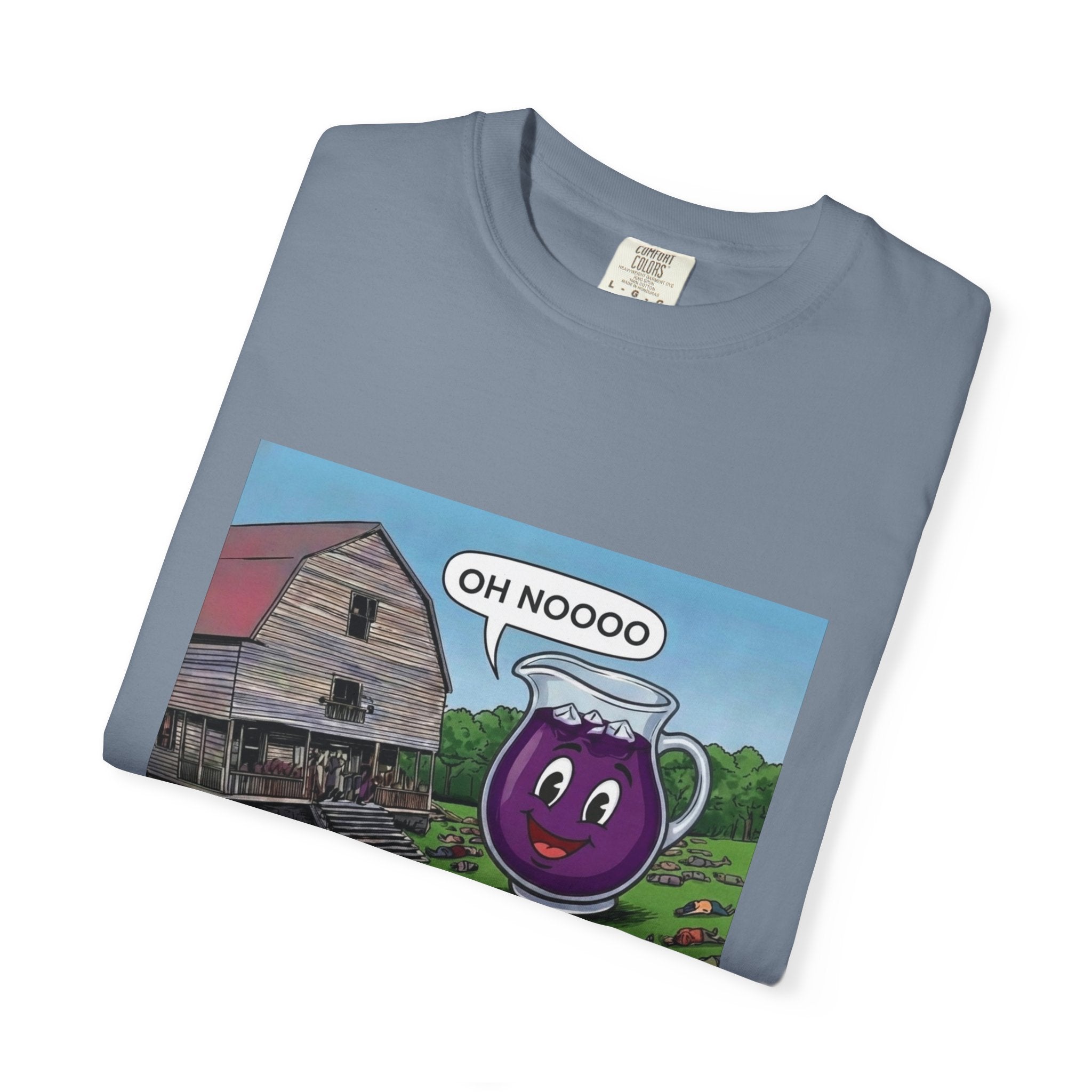 Vintage Farmyard Tee — 'Oh Noooo' Grape Mug Comic T-Shirt